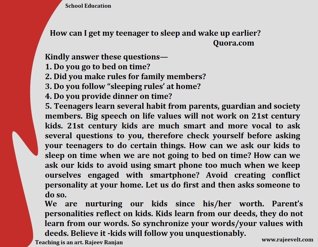 Sleeping habit of a child - how to develop good habit among children for timely sleeping- rajeev ranjan 